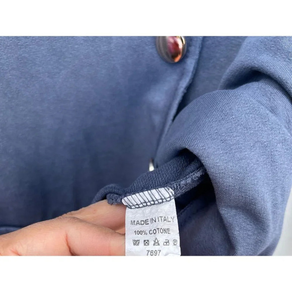 Womens Long Sleeve Italian Military Style Sequins Angel Wings Shirt Top Blue M - Picture 9 of 10